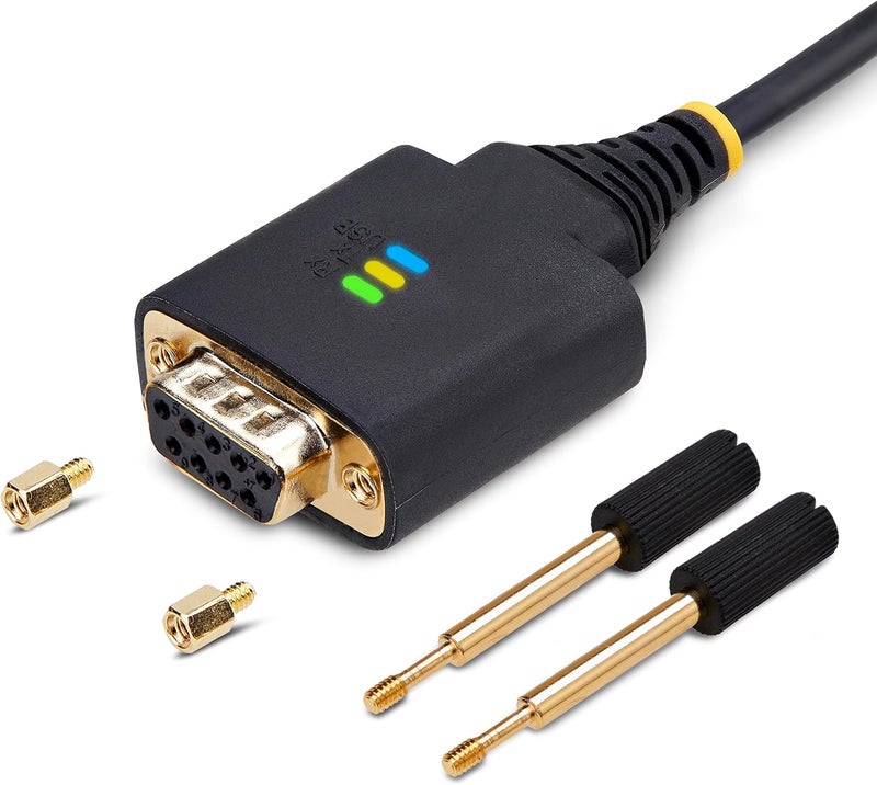 StarTech 10ft/3m USB to Null Modem Serial Adapter Cable, COM Retention, FTDI, USB-A to RS232, Changeable DB9 Screws/Nuts - Image 5